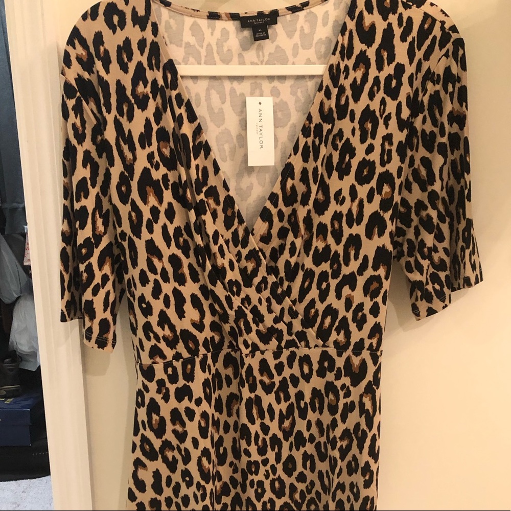 NWT Ann Taylor Leopard Print Blouse Size XL